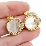 CZ Shell Heart Star Round Pendant Necklace for Women