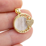 CZ Shell Heart Star Round Pendant Necklace for Women