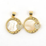 CZ Shell Heart Star Round Pendant Necklace for Women