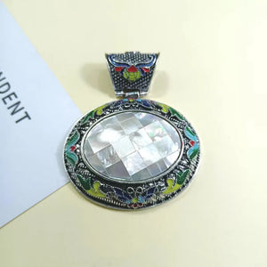 Natural Shell Inlaid Pendant Abalone Shell for DIY Necklace Jewelry