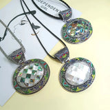 Natural Shell Inlaid Pendant Abalone Shell for DIY Necklace Jewelry