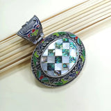 Natural Shell Inlaid Pendant Abalone Shell for DIY Necklace Jewelry