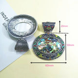 Natural Shell Inlaid Pendant Abalone Shell for DIY Necklace Jewelry