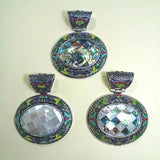 Natural Shell Inlaid Pendant Abalone Shell for DIY Necklace Jewelry