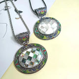 Natural Shell Inlaid Pendant Abalone Shell for DIY Necklace Jewelry