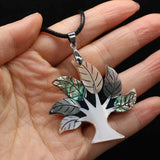 Shell Necklace Leaf Pendant Leather Cord Charms for Women Romantic Gift