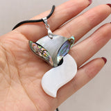 Shell Necklace Leaf Pendant Leather Cord Charms for Women Romantic Gift