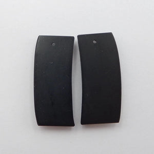 Natural Shell Obsidian Earrings Beads Pair for DIY Jewelry Making 24x10x3mm