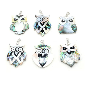 Mother of Pearl Shell Owl Charm Pendant for DIY Jewelry Making