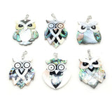 Mother of Pearl Shell Owl Charm Pendant for DIY Jewelry Making