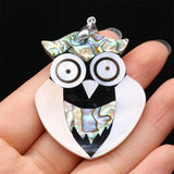 Mother of Pearl Shell Owl Charm Pendant for DIY Jewelry Making