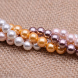 Natural Shell Painted Colors 8mm 50pcs/lot Round Loose Beads