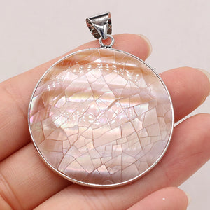 Pink Mother Of Pearl Shell Necklace Pendant for Jewelry Making