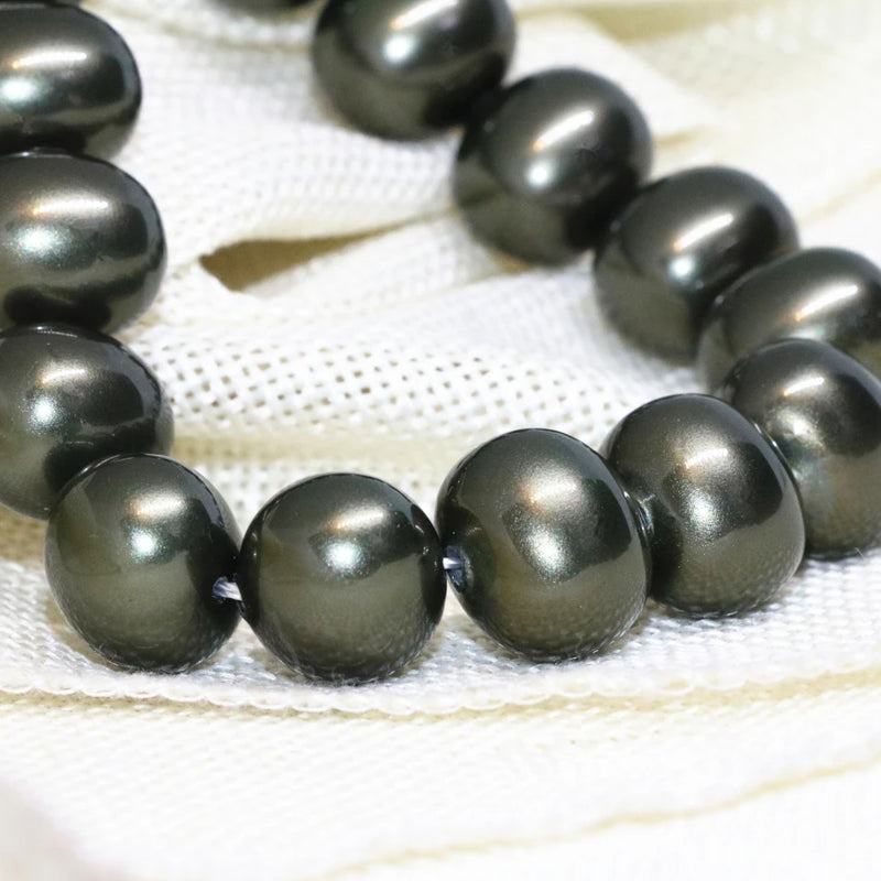 Natural Shell Pearl Ink Green Loose Beads 13*15mm Irregular Shape