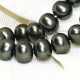 Natural Shell Pearl Ink Green Loose Beads 13*15mm Irregular Shape