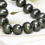Natural Shell Pearl Ink Green Loose Beads 13*15mm Irregular Shape