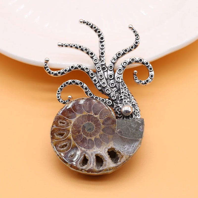 Shell Pearl Octopus Mother Shell Clasp Brooch Pendant DIY Necklace Earring