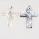 Cross Shape Mother of Pearl Shell Pendant for DIY Necklace Making