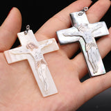 Cross Shape Mother of Pearl Shell Pendant for DIY Necklace Making