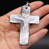 Cross Shape Mother of Pearl Shell Pendant for DIY Necklace Making