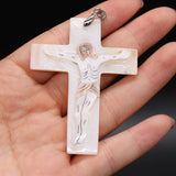 Cross Shape Mother of Pearl Shell Pendant for DIY Necklace Making