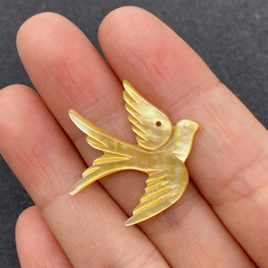 Shell Pendant Beaded Necklace Bird Shape Mother-of-Pearl Jewelry Making