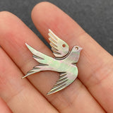 Shell Pendant Beaded Necklace Bird Shape Mother-of-Pearl Jewelry Making