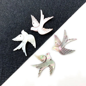 Shell Pendant Beaded Necklace Bird Shape Mother-of-Pearl Jewelry Making