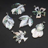 Shell Pendant Mother of Pearl Leaves Shape Jewelry Making DIY Earring Necklace