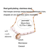 Shell Pendant Necklace Stainless Steel Chain Mother of Pearl Choker