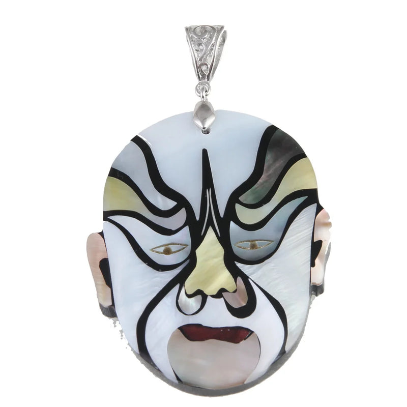 Natural Shell Pendant Oval Face Drama Necklace Pendants DIY Necklaces
