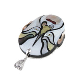 Natural Shell Pendant Oval Face Drama Necklace Pendants DIY Necklaces