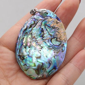 Natural Shell Pendant Oval Mother of Pearl Abalone Shell Charms 40x58mm