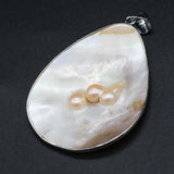 Natural Shell Pendant Mother of Pearl With Pearl Charms for Jewelry Making