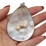Natural Shell Pendant Mother of Pearl With Pearl Charms for Jewelry Making