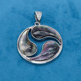 Round Abalone Shell Pendant for DIY Jewelry Necklace 42x42mm