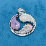 Round Abalone Shell Pendant for DIY Jewelry Necklace 42x42mm