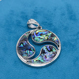 Round Abalone Shell Pendant for DIY Jewelry Necklace 42x42mm