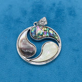 Round Abalone Shell Pendant for DIY Jewelry Necklace 42x42mm