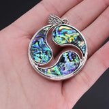 Round Abalone Shell Pendant for DIY Jewelry Necklace 42x42mm