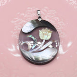 Mother Of Pearl Shell Oval Pendant Charms DIY Necklace Bracelet