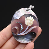 Mother Of Pearl Shell Oval Pendant Charms DIY Necklace Bracelet