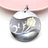Natural Shell Pendant Mother Of Pearl Round Charms DIY Necklace Accessory