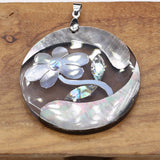Mother Of Pearl Shell Round Pendant Charms For Jewelry Making