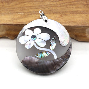 Mother Of Pearl Shell Round Pendant Charms For Jewelry Making