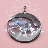 Mother Of Pearl Shell Round Pendant Charms For Jewelry Making