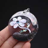 Mother Of Pearl Shell Round Pendant Charms For Jewelry Making