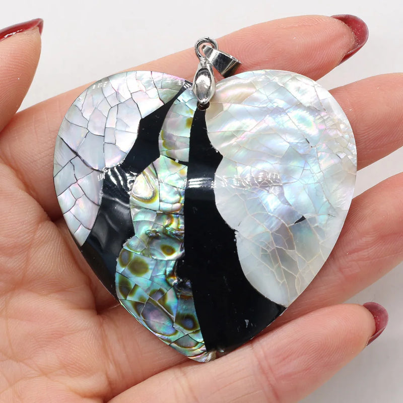 Natural Shell Pendant Stripe Splicing Mother of Pearl Charms for DIY Necklace