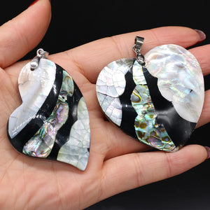 Natural Shell Pendant Stripe Splicing Mother of Pearl Charms for DIY Necklace