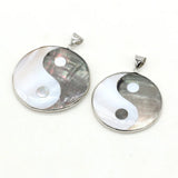 Natural Shell Pendant Yin Yang Balance Religion Soul DIY Necklace Jewelry